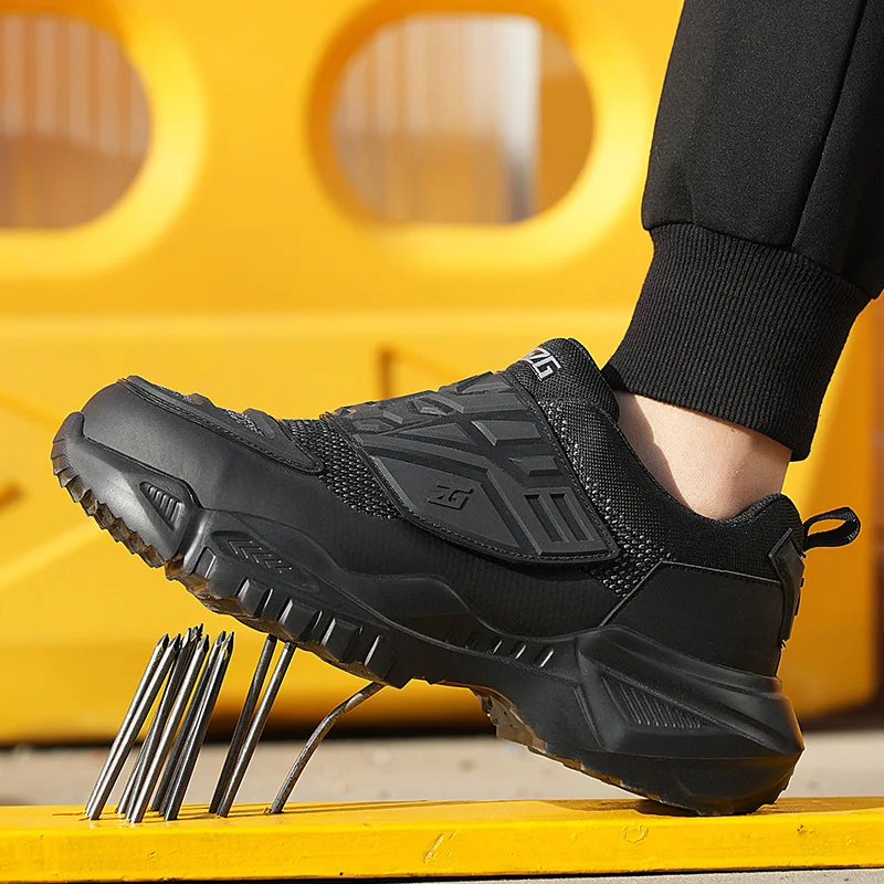 High Quality Summer Security Black Sport Safety Shoes Men