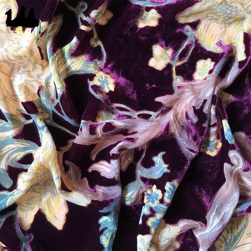 
2019 New design Burn Out Silk Viscose Velvet 