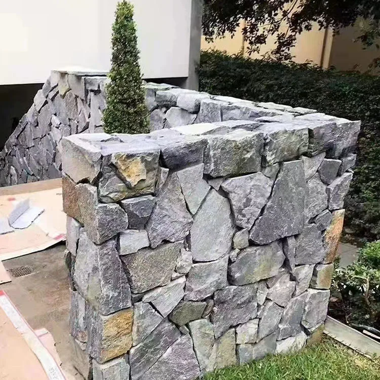 Blue color Slate Wall Crazy Decorative Wall Tiles Rock Slate Wall Stone