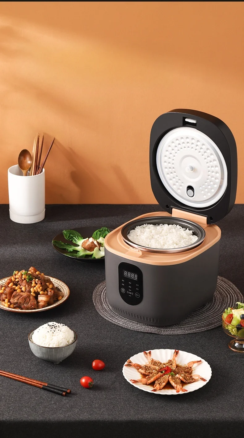 Smart New Electric Rice Cooker Nonstick Square 3L/5L Low Carb Kitchen Appliance Plastic Measuring Cup Paddle Household Hotel Use