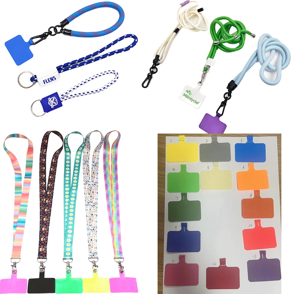 Custom Logo No Minimum Order Polyester Phone Lanyard With PVC Card Badge Holder  Neck Lanyard