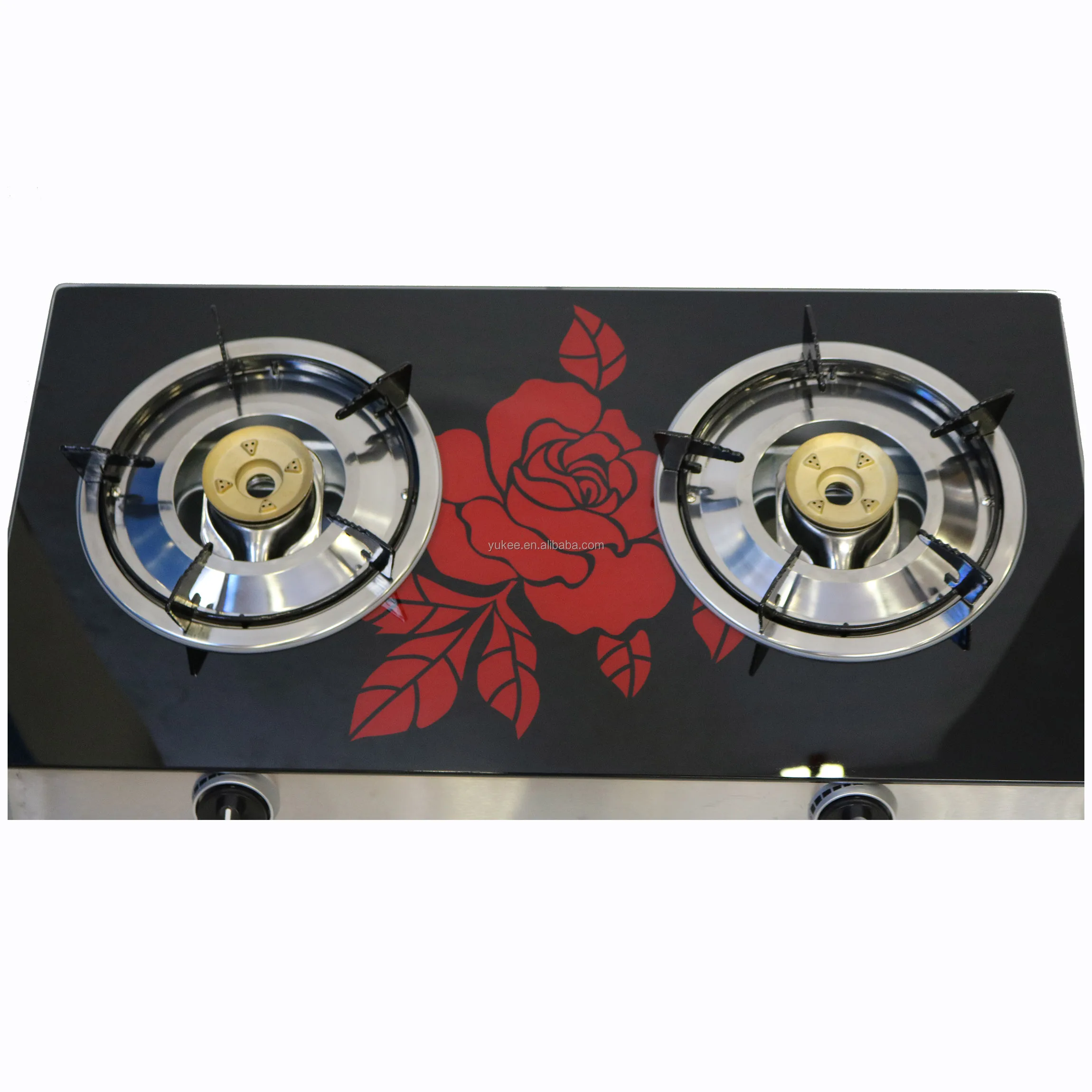 High burning efficient tempered glass top 2 copper burners gas stove Gas cooktop