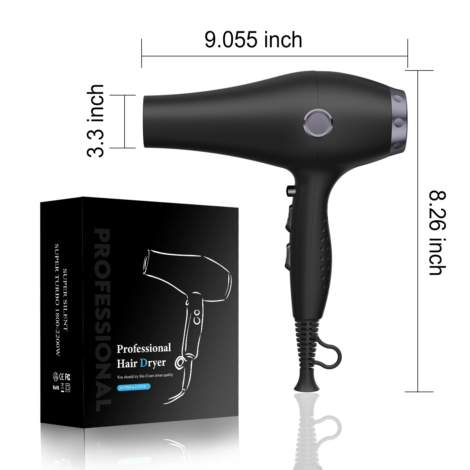 Professional Hair Dryer 2700W AC Motor Powerful Constant Temperature Hair Styler Blow Dryer