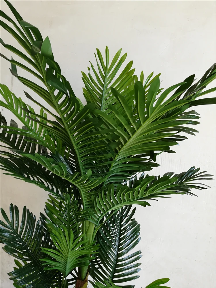 High quality kwai tree fake plant palm leaf tree bonsai plant with pot for indoor decoration