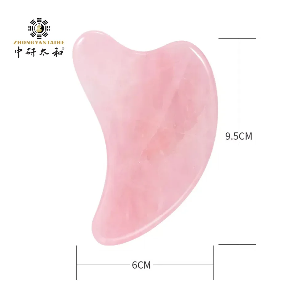 Heart Shaped Gua Sha Guasha Board Rose Quartz Pink Jade Stone Scraping Massage Tool Gua Sha Board