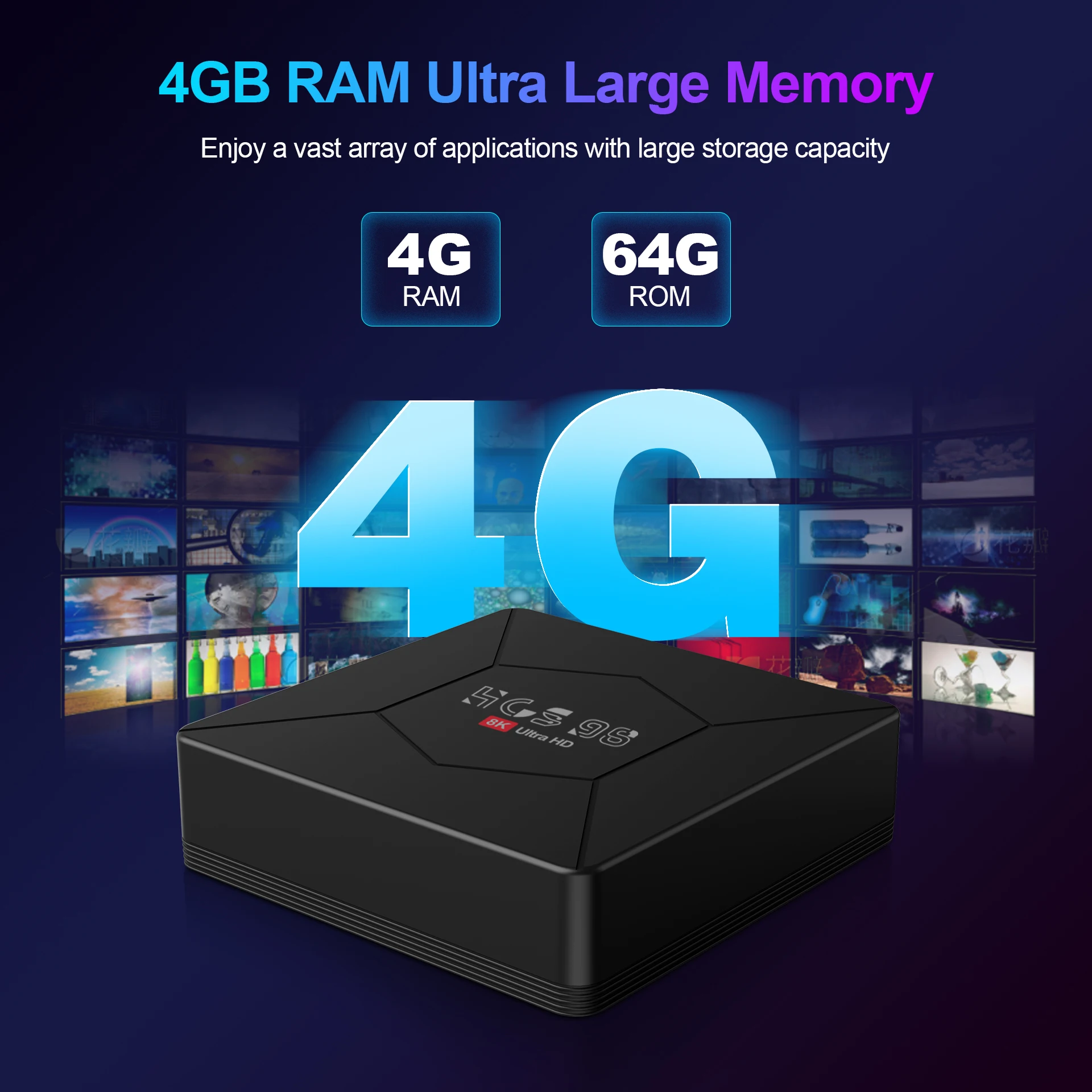 2024 New! High quality TV Box Android HCS98 mini 5G WIFI set-top box android 8k smart bluetooth remote control android tv box