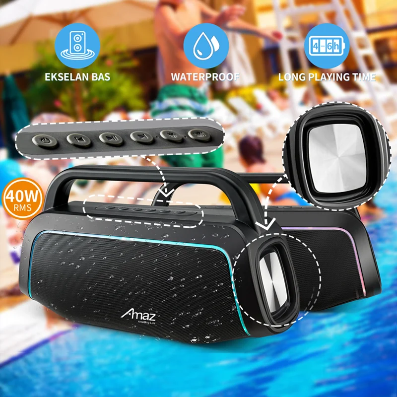 Professional Wireless Bass Mini Portable Karaoke DJ Party Smart Car Accessories Gaming Bluetooth Speaker