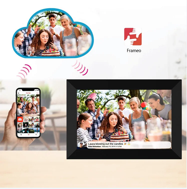 Factory Price High Resolution IPS Screen Digital Photo Frame 10.1 Inch Touch Screen Wifi Digital Photo Frame With Frameo App