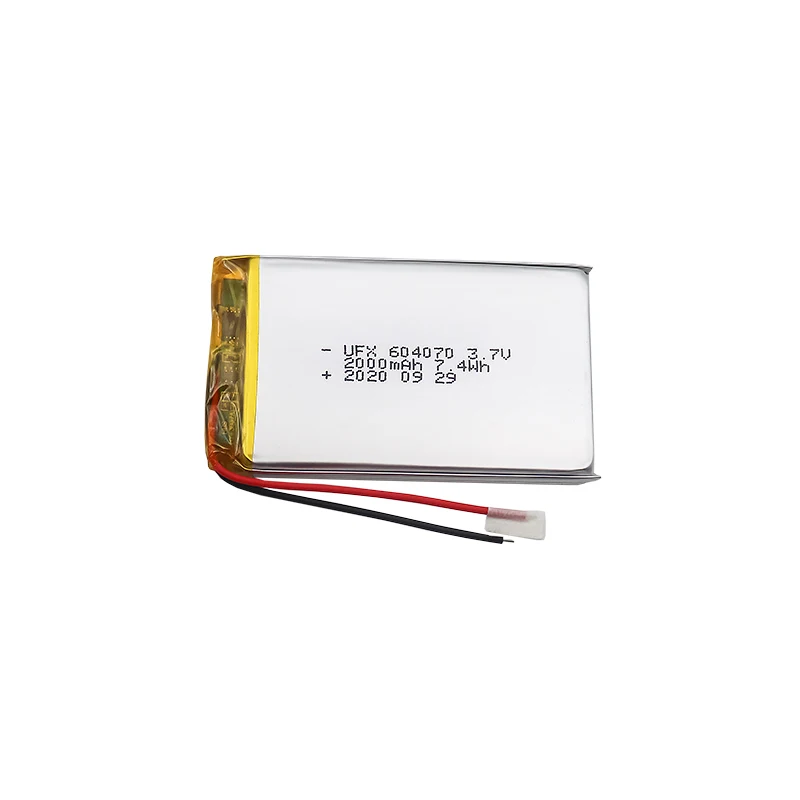 China Best Lithium-ion Polymer Cell Manufacturer Hot Selling High Quality Ordering Machine Battery UFX 604070 2000mAh 3.7V