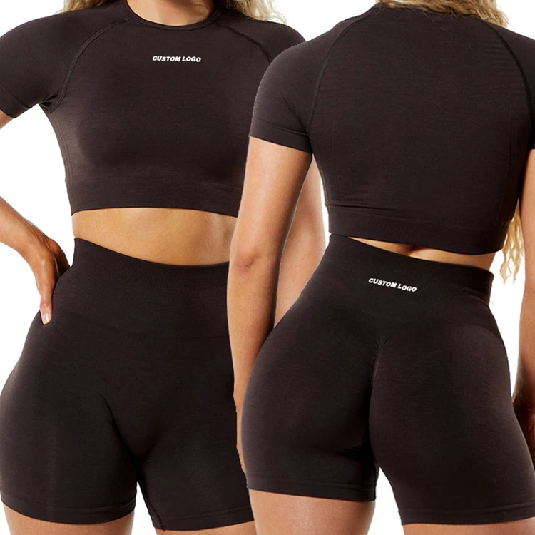 New arrivals seamless womens gym shorts custom logo scrunch butt workout shorts for women