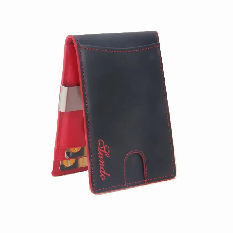 Персонализированные кошельки с зажимом для денег от опытного производителя, высококачественный кожаный кошелек для мужчин