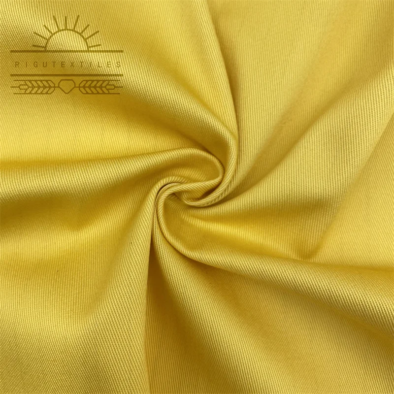 RIGU Textiles Cvc Tc Plain Dyed 2/1 Twill Cotton Twill Stretch Chino Fabric For School Uniform Boy