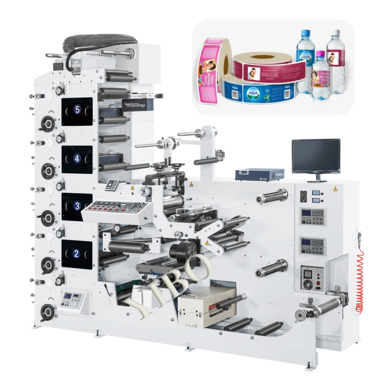 Roll To Roll Logo Die Cutting UV Dryer Flexographic Flexo Printing Machine