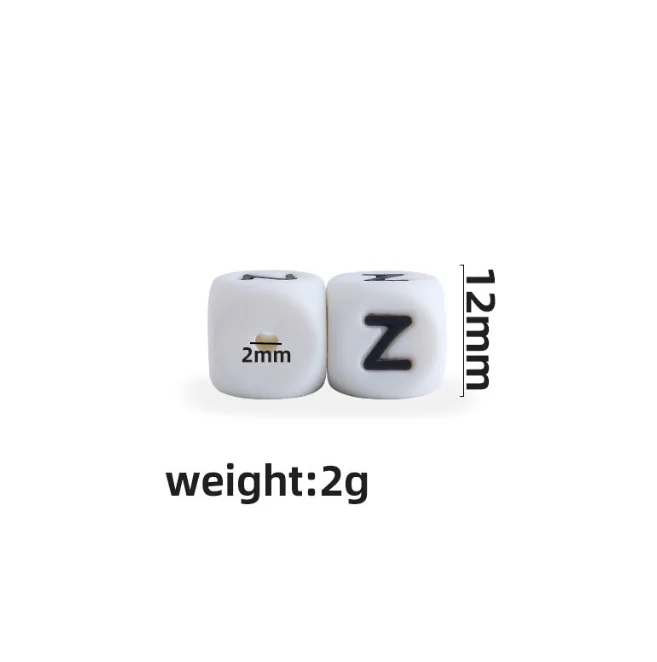 12mm Baby Products 26 Silicone English Letter Beads Diy Baby Name Pacifier Chain Teether Accessories