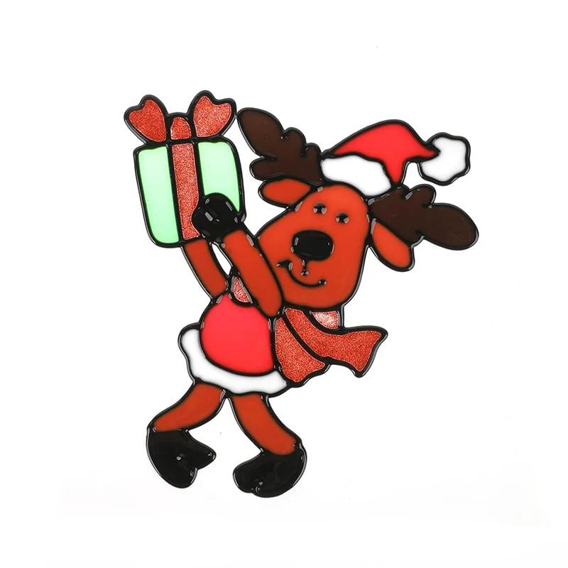 wholesale ponny christmas window sticker static cling custom xmas