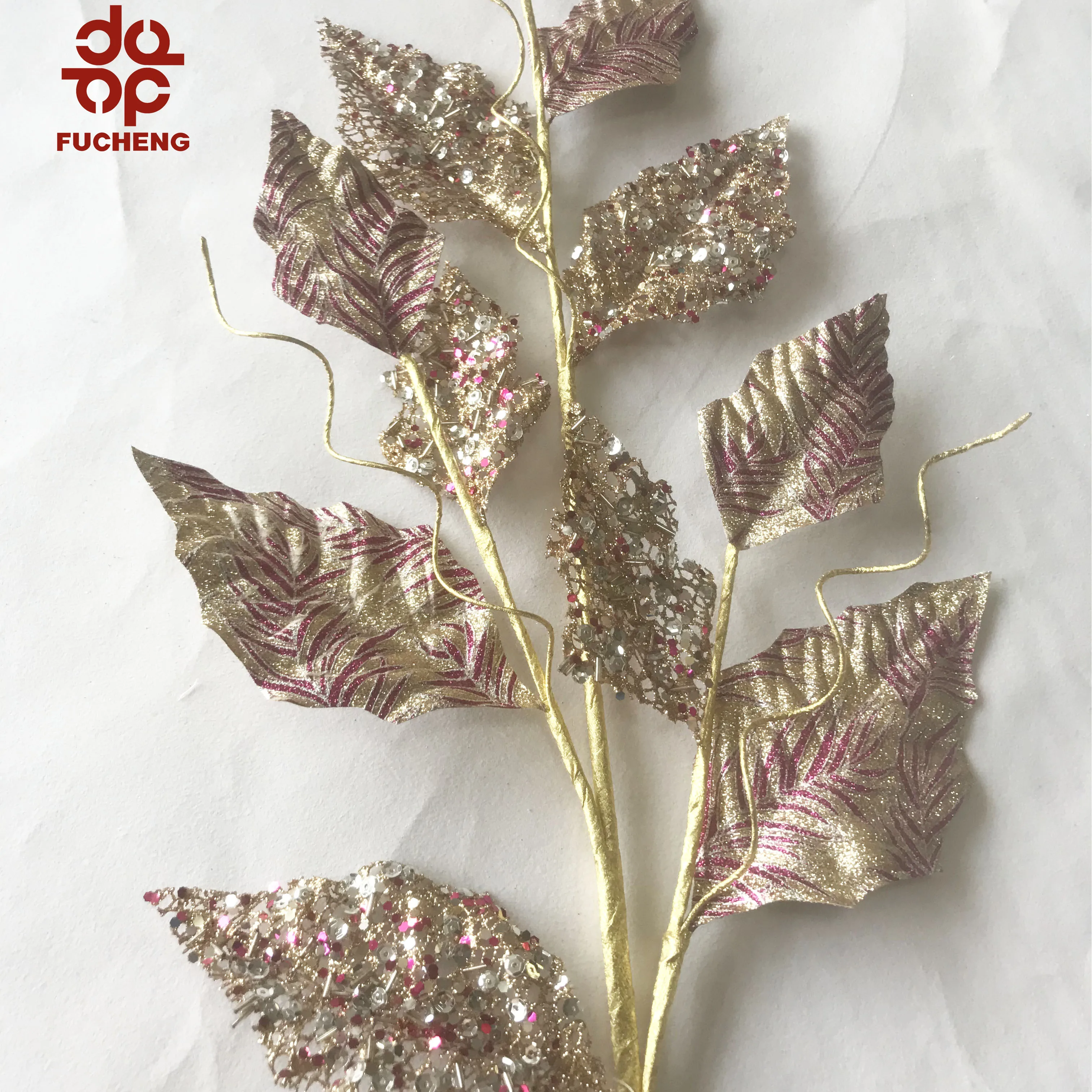 
Fine custom-made flowers fleurs with golden onion powder dried leaves plastic branches for fall wall backdrop Christmas decor 