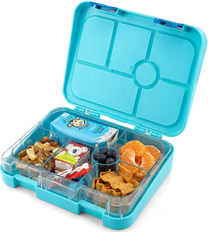 Aohea eco lunch box bento Double  Buckle  bento box manufacturer 6 compartment  lunch box