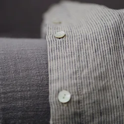 2022 summer patchwork design short sleeve blouse strip linen clothes women