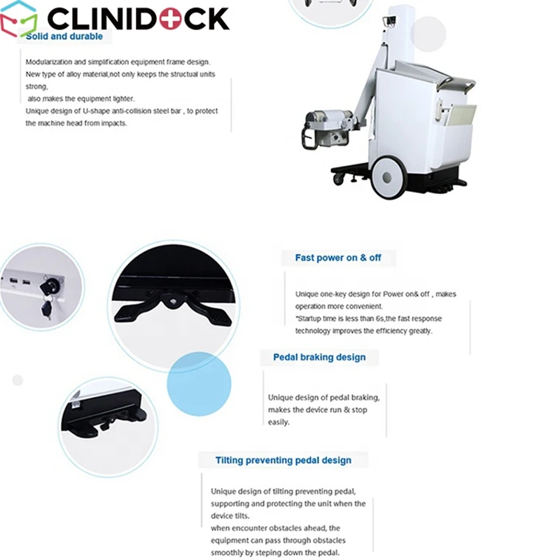 DR 5KW 100mA Mobile x ray digital machine Hospital Bedside Radiography  medical x-ray equipments price