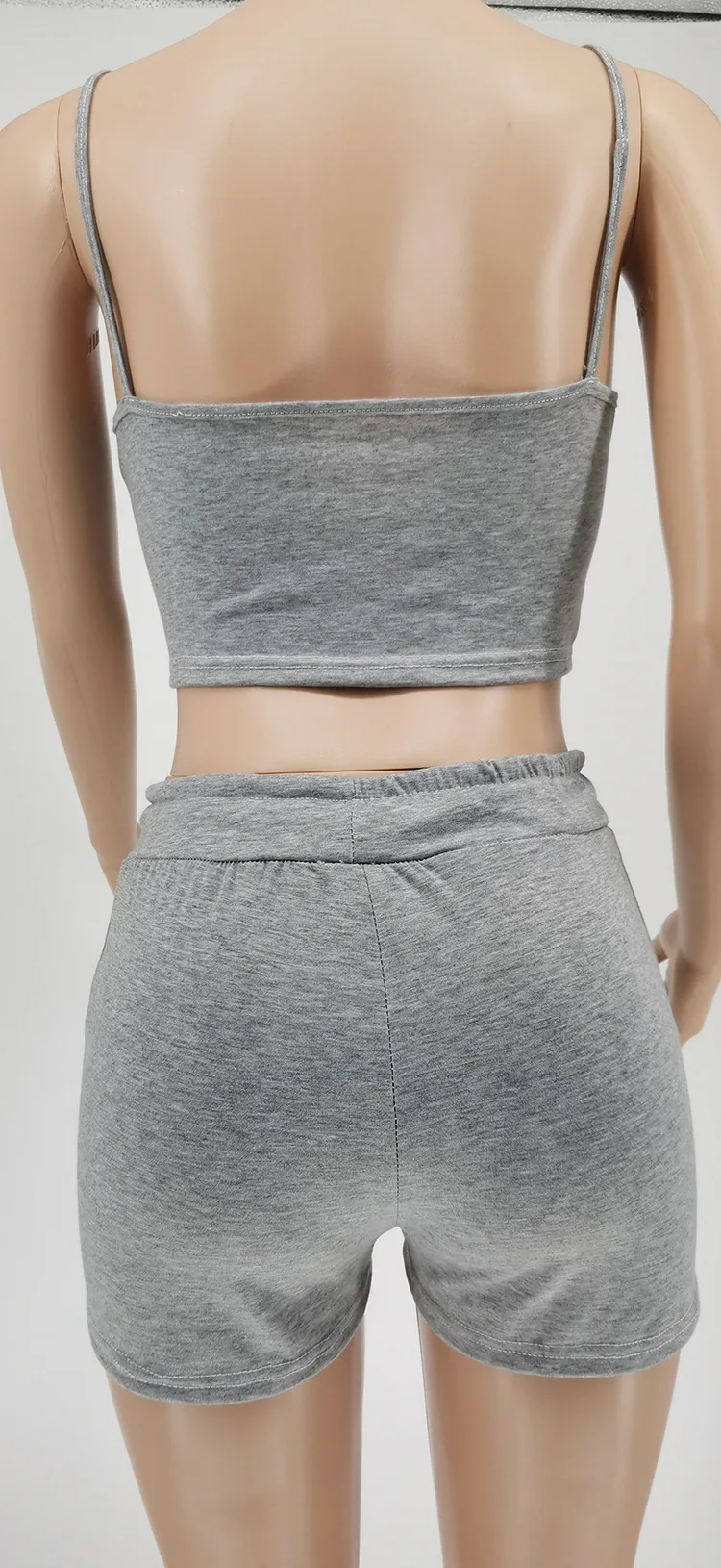 Лето 2022, женская простая одежда для отдыха, комплект из двух предметов с шортами