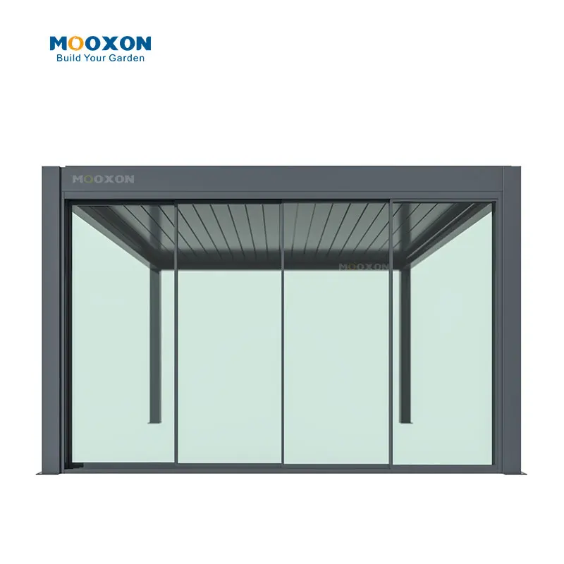 Mooxon High Quality Aluminium Louver Pergola Modern Outdoor Car Parking Bioclimatica 4 X 4  Louvre Windows Shades Carport