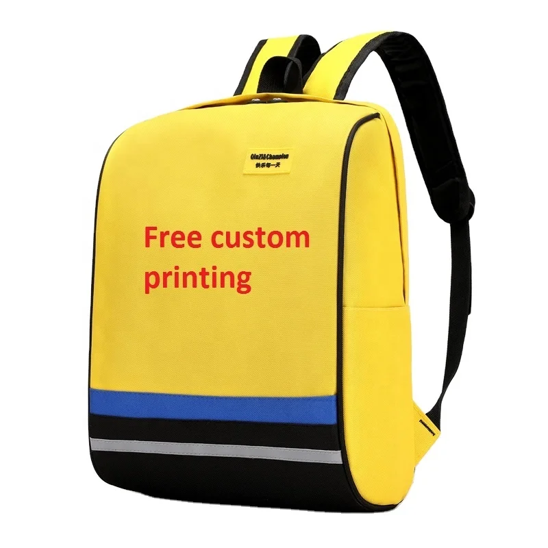 Wholesale custom printing waterproof nylon children kid backpack school bags with reflective safety