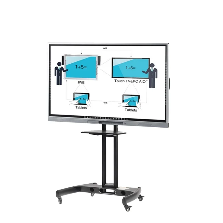 86 Inch Multi-Point Tou-ch Screen Monitor And Android System Interactive Commercial Flat Panel With Stand