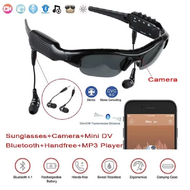 2024 Fashion Cycling Sports Smart Audio Digital Golf Night Sunglasses With Wireless Headphone UV400 Protection Sunglasses