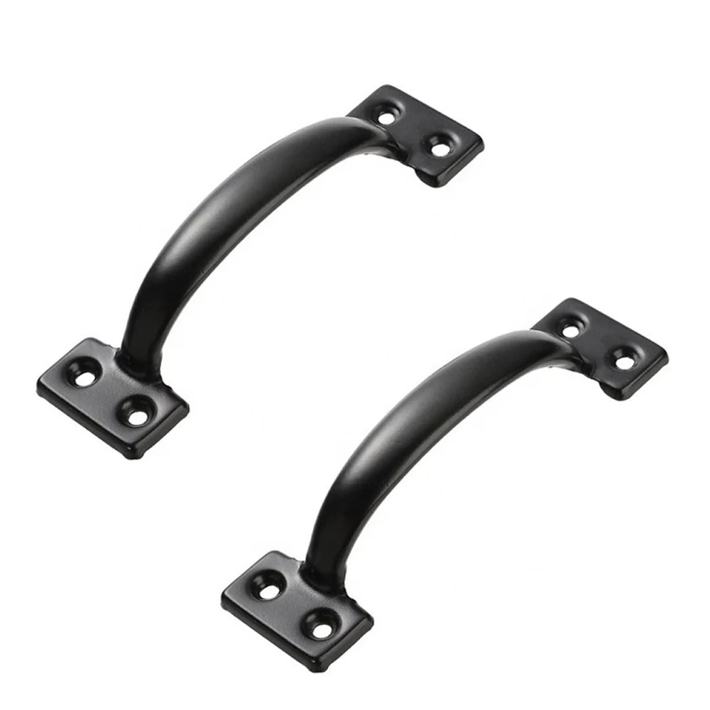 Zinc plating Black Iron Wooden Fence door handle Galvanized Black Iron Garage door handle Barn door handle Gate Hardware