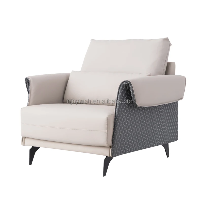 modern simple design sofa set Italian minimalist leather business reception office sofa set sofa with metal legs