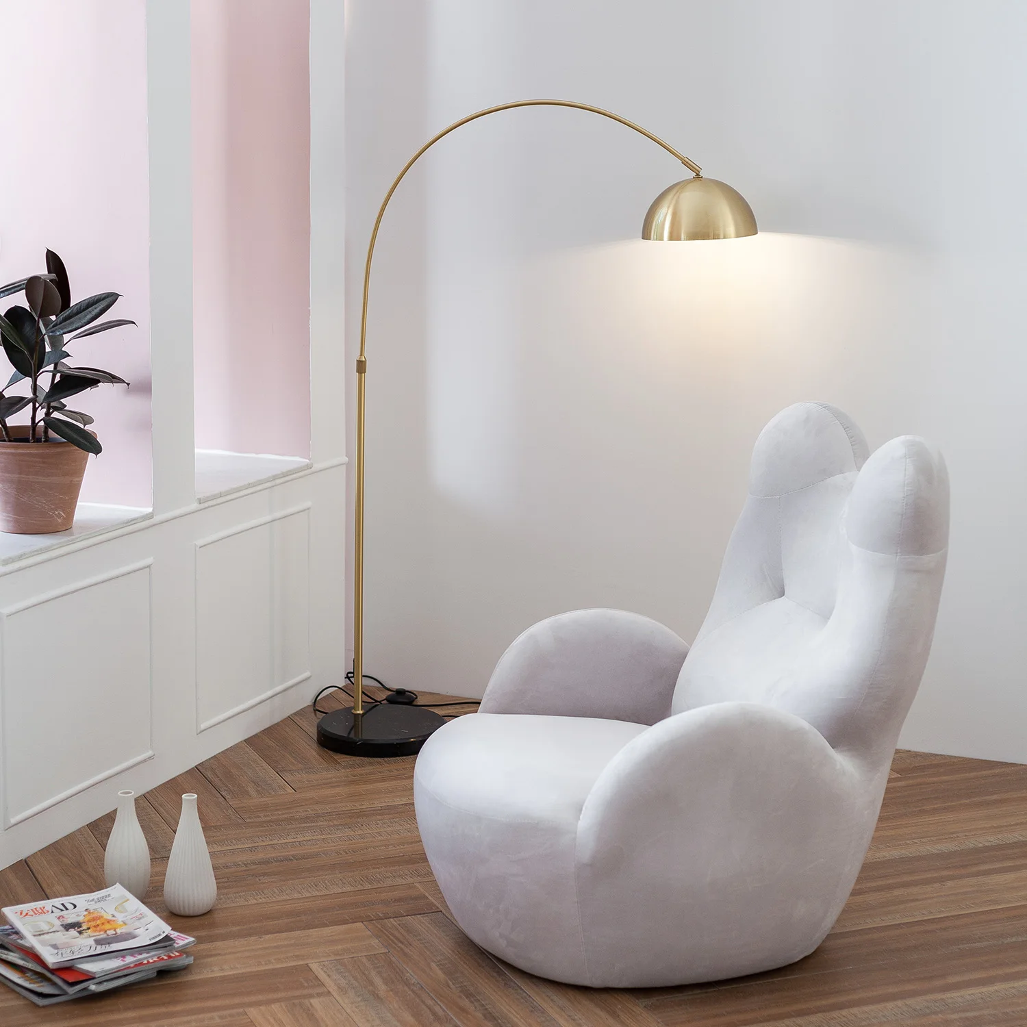 Panda modern simple light luxury nordic ins online celebrity fabric velvet single lazy leisure sofa chair