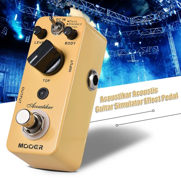 MOOER Acoustikar Acoustic Guitar Simulator Effect Pedal True Bypass with 3 Modes