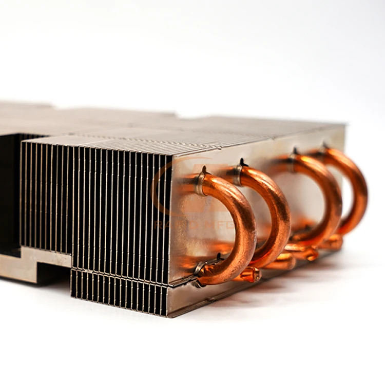 Stacked Zipper Fin Heat sink Reflow Soldering with Cooper Heat Pipe Heat Sink Aluminum Fins