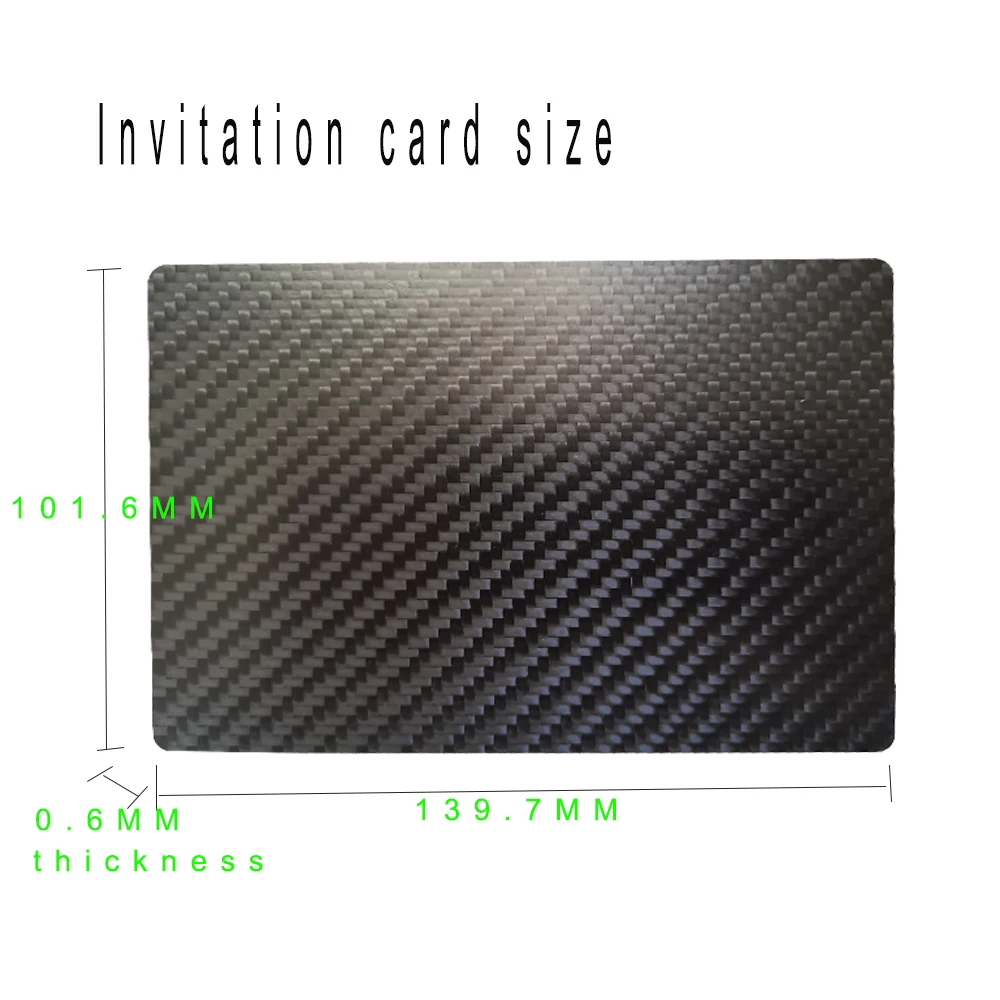 2020 New Custom Color and Various Size Carbon Fiber Business Cards and Invitation Cards