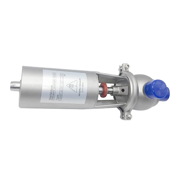 Hygienic food grade Sanitary stainless steel 304 316L Stop Pneumatic two way weld Reversing Divert Seat Valve supplier