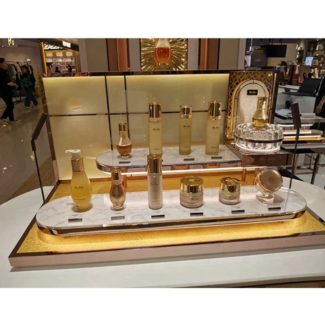 Customized luminous elegant store department furniture design pop counter display
