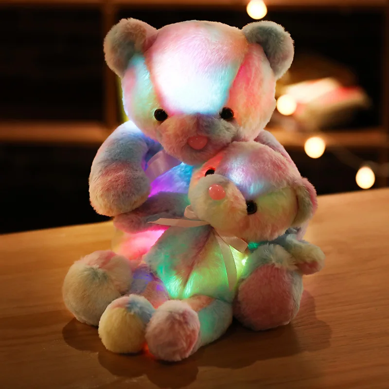 Lovely LED Coloful Bear Plush Toys Stuffed & Plush Toy Animal Popular Bear Plush Toy Cartoon Teddy Bear Doll for Decoration