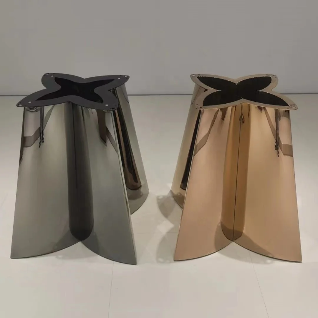 Table Base Marble Dining Table Adjustable Aluminum Brass Stainless Steel for Glass Chrome Cheap Folding Silver Gold Haida Copper