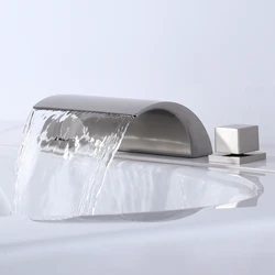 Faucet Manufacturer Supply Bath&Shower Faucet 2 Handles Widespread Bathtub Waterfall Faucet,Tub Filler for Hotel Bathroom