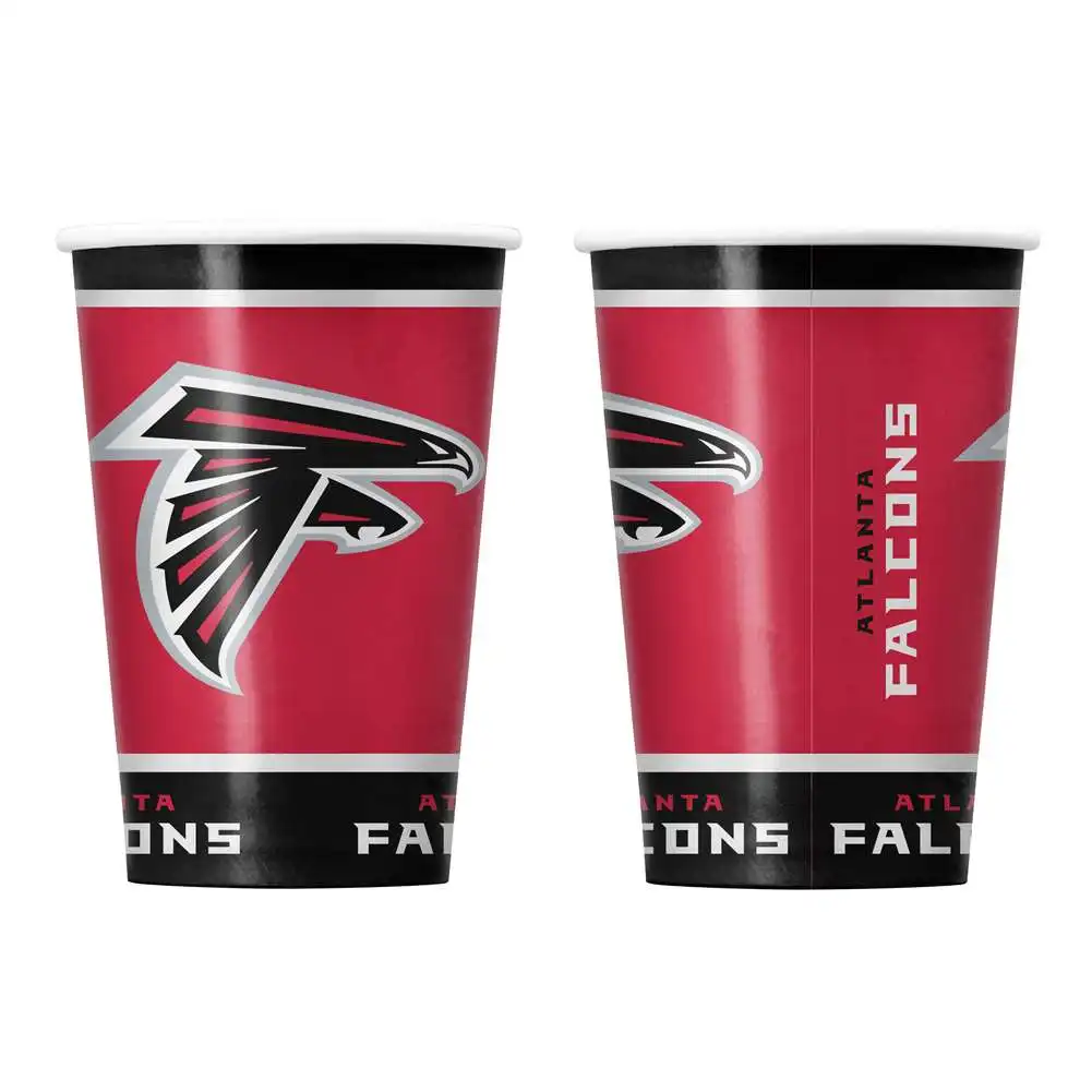 Custom High Quality 16oz Atlanta Falcons printed Disposable Paper Cups Double Wallpaper Mug