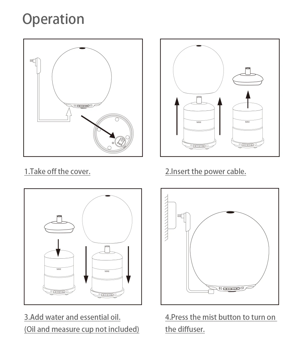 Ultrasonic Air Humidifier Essential Oil diffuser 3d effect glass commercial aroma diffuser with CE ROHS FCC timer