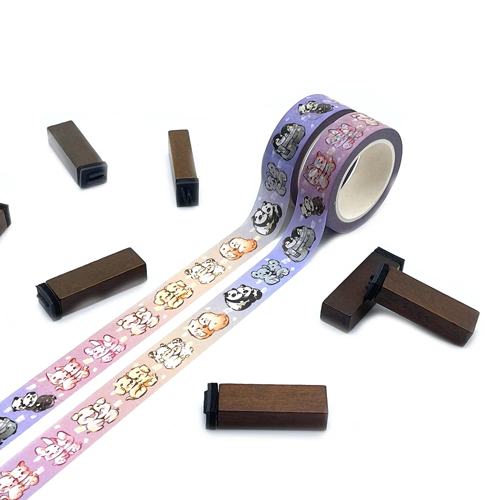 Basic Japanese Washi Tape Kawaii Cute Custom Printing Hologram Clear PET Glitter Washi Tape Stickers Wholesale