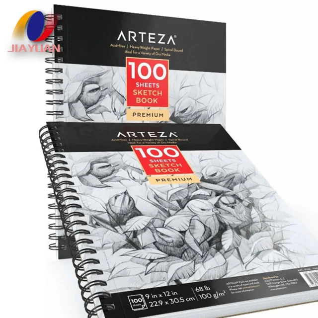 Hot Custom Printed A4 Hardcover Watercolor Blank Sketchbook Drawing Book Pad Notebook