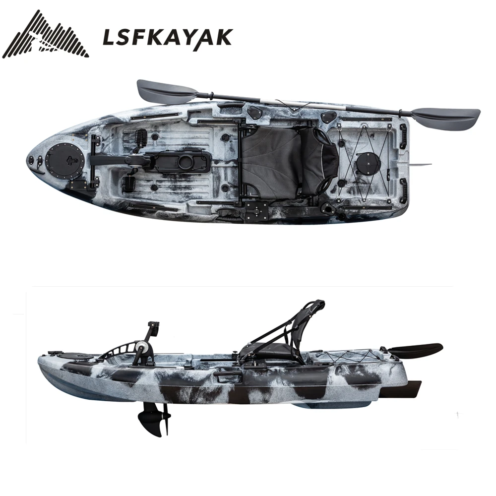 Одноместный на одного человека 8 футов рыболовная педаль для привода рыболовный каяк из лппэ пластика с педалью