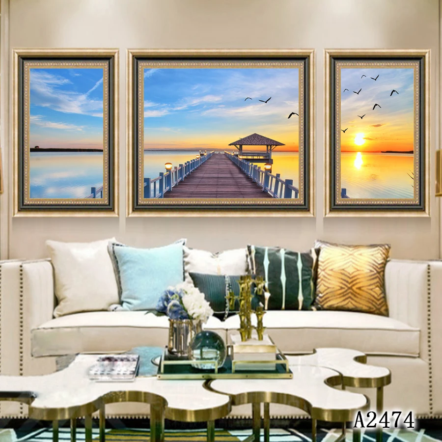 Dongjin factory supply wall art glass painting abstract oil painting paint by numbers painting