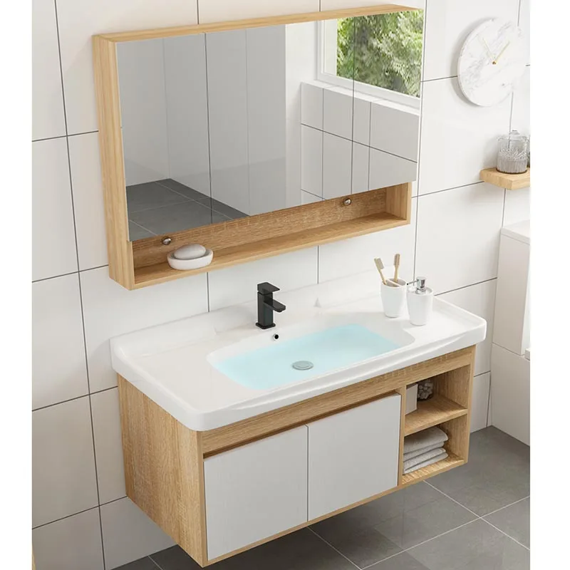 Bathroom Cabinet Furniture with Mirror Wooden