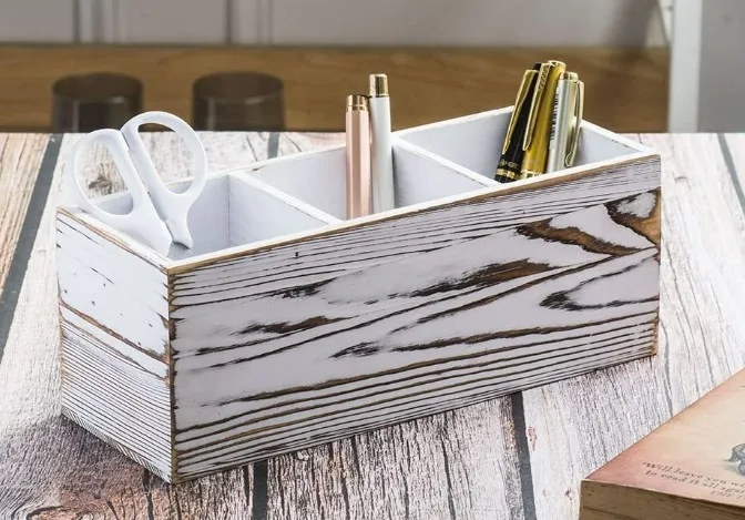 Wood Pen Pencil Holder Stand Multi Purpose Natural Wood Pencil Cup Pot Desk Organizer Storage Box