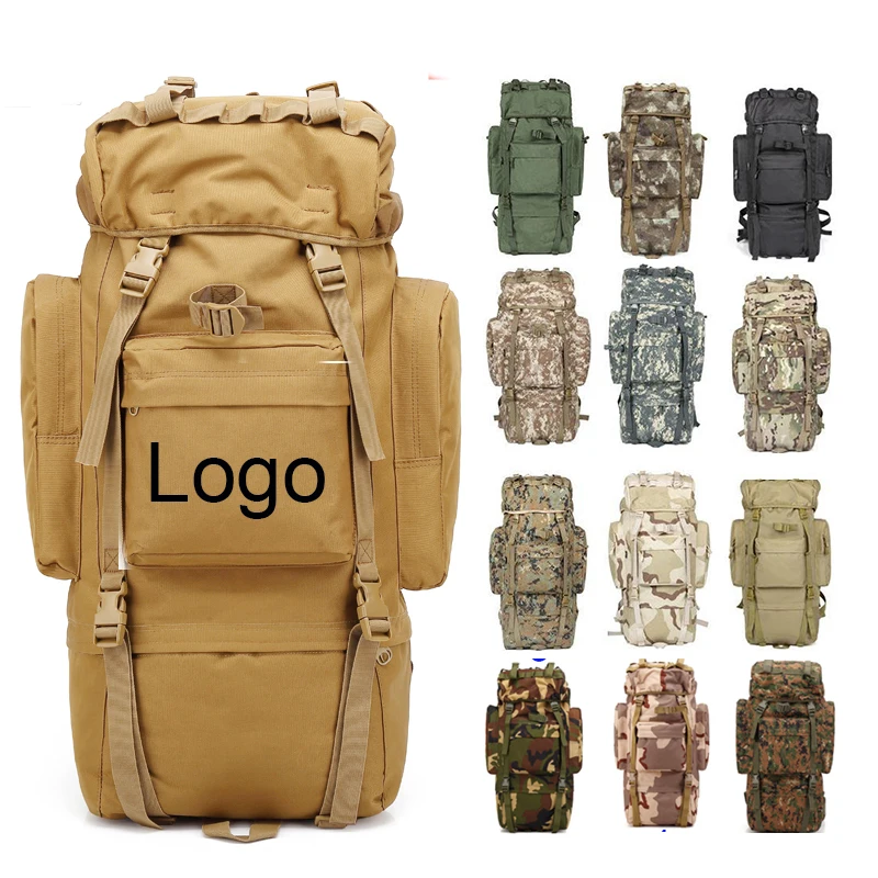 
Trekking Camouflage Oxford Camping Sports Travel Molle Rucksack Large Capacity Waterproof Military 70L Tactical Backpack 