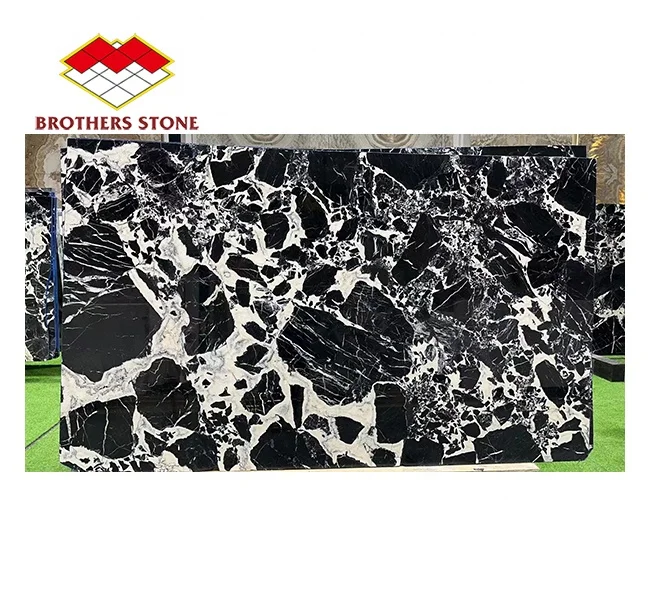 Polished Black Marble With White Veins Slabs napoleon black marble Grand Antique Marble