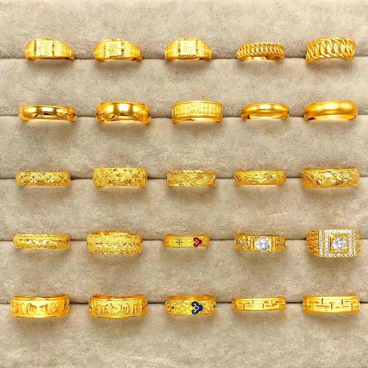 africa gold ring 18 karat gold finger ring dubai saudi arabic golden jewelry discount assorted jewellery
